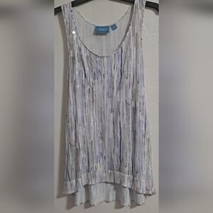 Simply Vera Vera Wang Striped Lavender Elegant Tank Top With Sequins